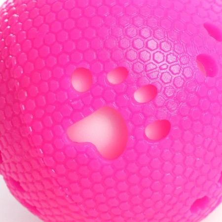 Ball with paws luminous, 7 cm, pink/white-2