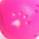 Ball with paws luminous, 7 cm, pink/white