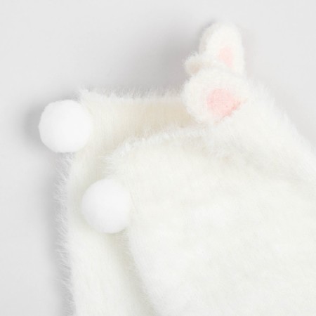 Tensor socks minku with ears, white color, size 36-39 (23-25 ​​cm)-1