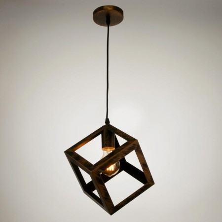 Bayerlux suspension lamp Bayerlux "Cube" 1x40W E27 black and gold 16x16x16-116 cm-1
