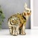 Souvenir Polystone "Elephant with drawings on the Popon" set of 2pcs. 14.5x13x5.7 cm