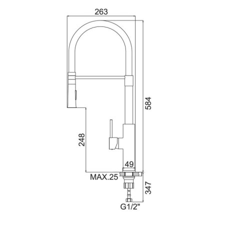 Accoona A4890GG-1 kitchen mixer, single-leaf, brass, white-6