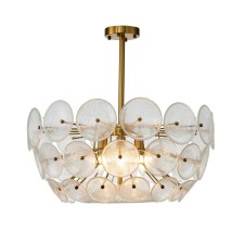 Светильник на штанге Indigo, 12020/6R Gold. 6х60Вт, E14, 650х650х375/1375 мм, эффект капель