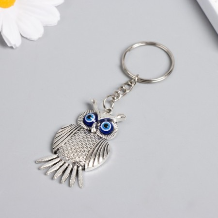 Front metal "Eagle owl" silver 4.5x2.5 cm-1
