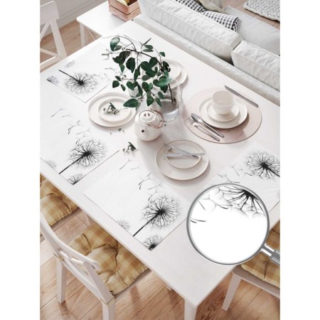 A set of napkins for setting the table "Sad dandelions", rectangular, size 32x46 cm, 4 pcs-1