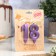 Candle in the cake jubilee "line" (set 2 in 1), number 18/81, purple metallic, 6.5 cm