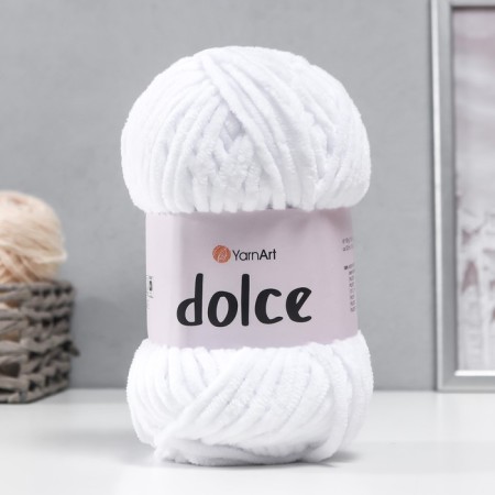 Yarn "Dolce" 100% micropoliester 120m/100g (741 white)-4