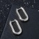Earrings Metal "Geometry" volumetric oval, silver color