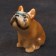 Porcelain figurine "French bulldog orange", 8 cm, author's painting