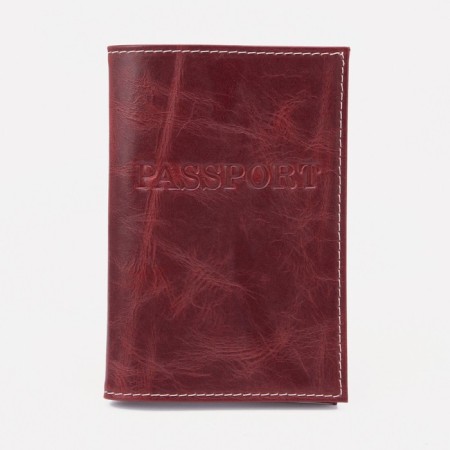 Cover for passport, burgundy color