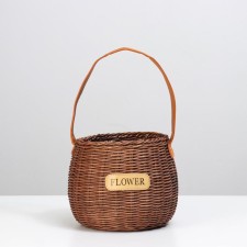 Wicker basket (rattan), 15.5x15.5 cm, 1 pc., Brown