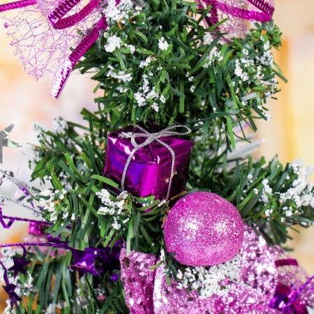 Christmas tree decor "Winter Forest" 17x27 cm, lilac-1