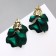 Earrings Assorted "Wind" crumpled triangles, green color