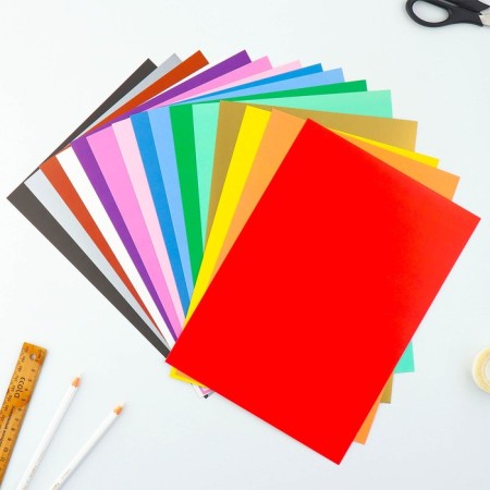 Cardboard color A4 coated one -sided 15 sheets 15 colors “September 1: Squirrel” gold and silver 220 g-2