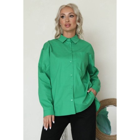 Female shirt, size 52, green color-3