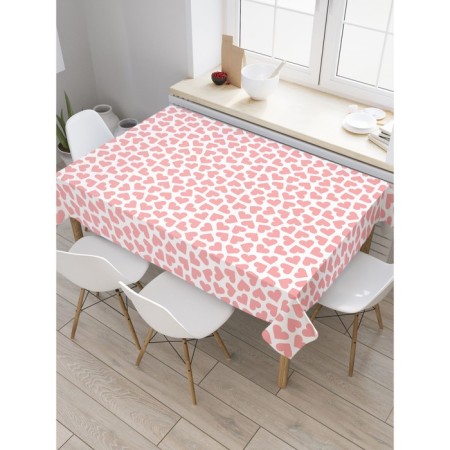 Pink Heart tablecloth, rectangular, oxford, size 145x180 cm