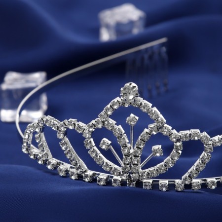 Hair diadem "Virginia" Patterns, 3 cm, silver-1