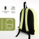 Young backpack from textiles on lightning, external pocket, lemon color
