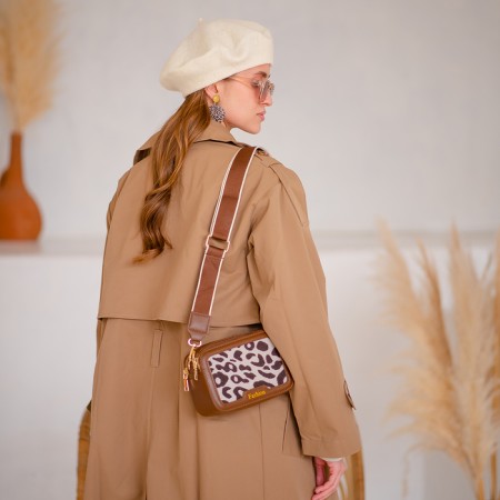 Cross-Bodi Bag on a zipper, brown color-9