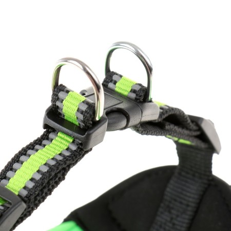 Super-furry harness with reflective firmware, girth 62-69 cm, green-5