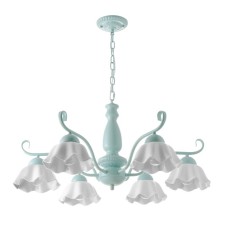 Luracia chandelier 6he27 40W green-white 77x77x37-72 cm Bayerlux