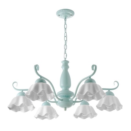 Luracia chandelier 6he27 40W green-white 77x77x37-72 cm Bayerlux