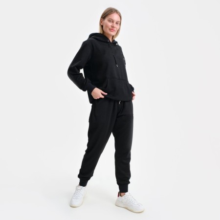 Women's suit (sweatshirt/pants), color is black, size XL-2