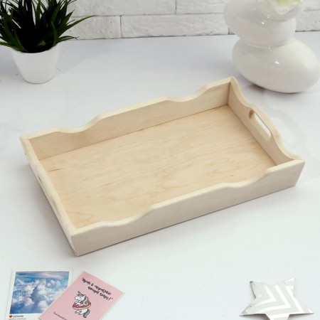 Figure -figured tray for breakfast with an insert, an array, 40x25cm