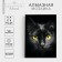 Diamond mosaic with partial filling on the canvas "Black Cat", 15 x 21 cm