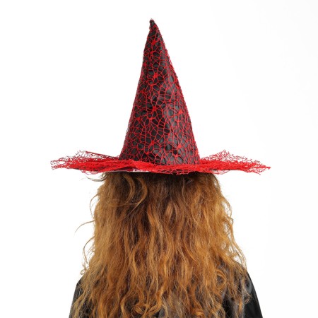 Carnival hat "Web", district. 56-58 cm, red color-3