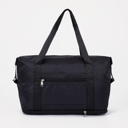 Sports bag with lightning, with an increase, external pocket, black color-1