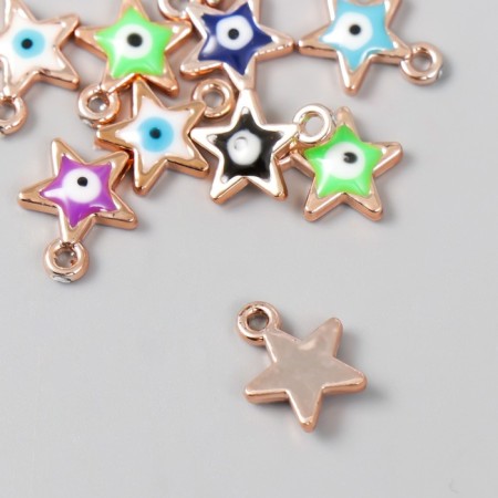 Decor for creativity Plastic for metal "Star from the evil eye" MIX set 10 pcs 1.3x1.1 cm-2