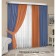 Set of curtains "Canvas", size 200x270 cm, 2 pcs, blue, orange color