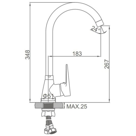 Accoona A451111C kitchen mixer, 1-crap, silumin, cartridge 35mm, color "bronze"-5