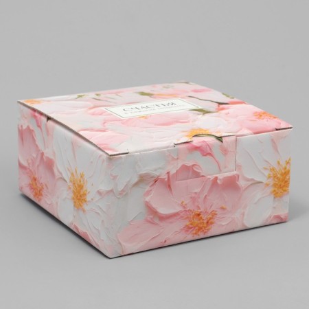 Gift folding box, packaging, “happiness in each moment”, 15 x 15 x 7 cm-1