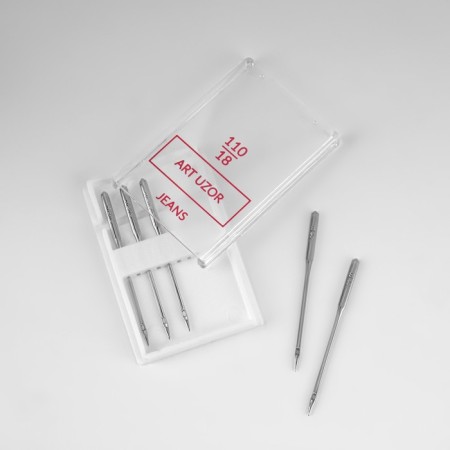 Needles for household sewing machines, for denim fabrics, No. 110/18, 5 pcs-1