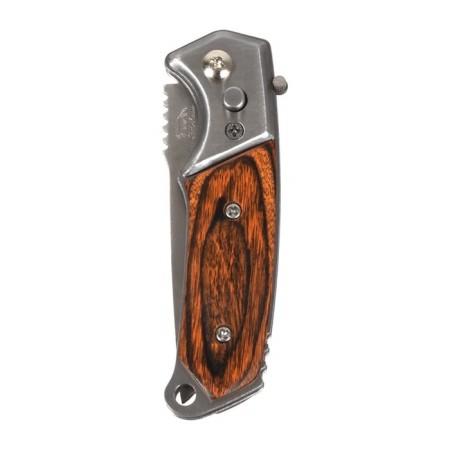 Automatic Boyscout folding knife, wooden pen, 8.5/14.5 cm-2