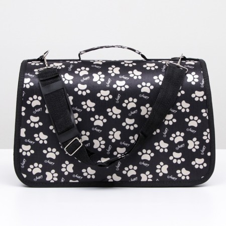 Bag - Animal Carriage "Happy" paws, black, size S, 37.5 x 17 x 22 cm-2
