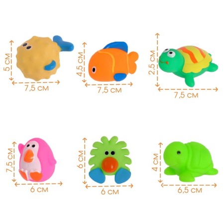 A set of rubber toys for the bath "Babies", with a squeak, 6 pcs, crumb I-2