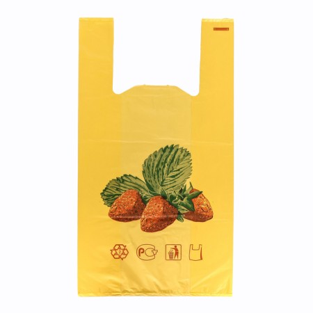 Packet T -shirt polyethylene 30 + 16 x 55 cm, 25 μm 1000/100 yellow "Berry"