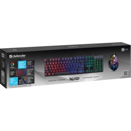 The keyboard set and the Defender Nord GS-959 mouse, wire, backlight, 2400 dpi, USB, black-3