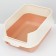 The toilet is closed with a folding top of 36 x 51 x 34 cm, orange