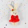 Soft toy "Bunny skirt with a bow" on a key fob, color mix