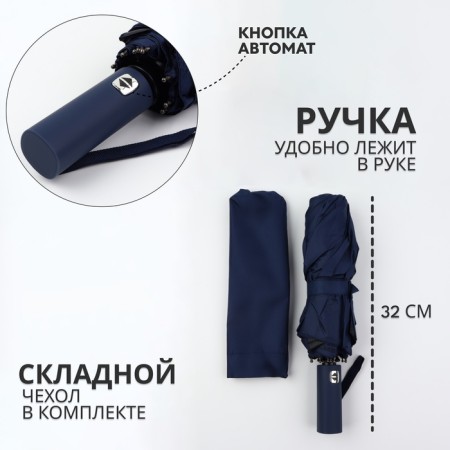 Automatic umbrella "monoton", 3 additions, 10 spokes, r = 51 cm, dark blue color-1