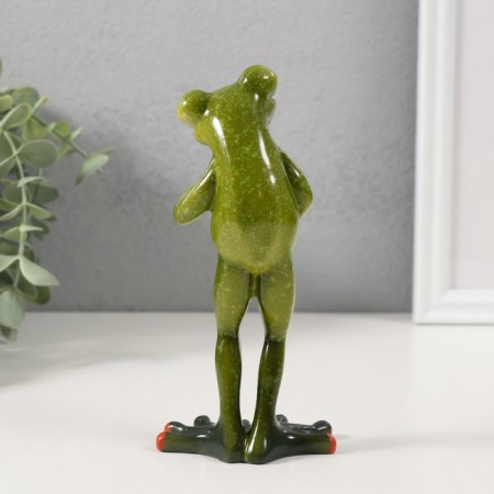 Souvenir Polystone Lak "The Frog brews a cup of coffee" 7.5x6.2x15.2 cm-2