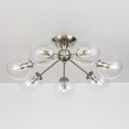 Ceiling chandelier CITILUX "Tommy" CL102171, 66.5x66.5x26 cm, 7x40W, E14, gray color gray-5