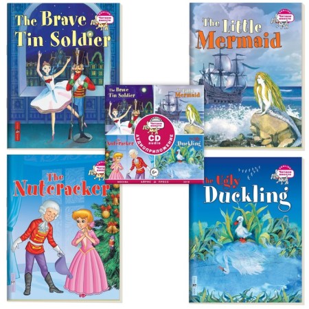 We read together. Storybook. Level 3. CD+4 books. Persistent tin soldier, mermaid, clock and others