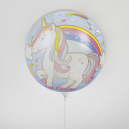 Polymer ball 20 "Unicorn and Rainbow", transparent