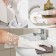 Raccoon Permanous gloves with cuff and lining, PVC, 110 g, size L, 40 cm, white color