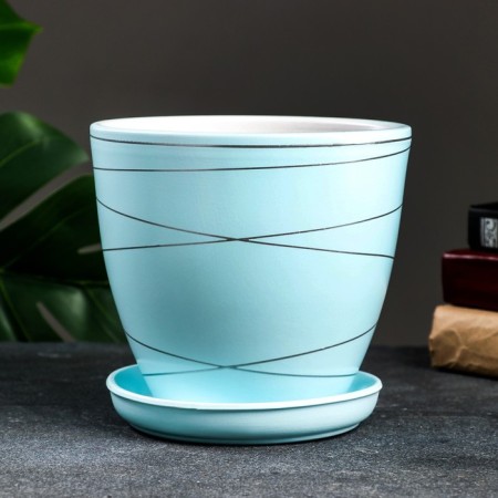 Flower pot "Magnolia" Blue, 2.4 liters-1